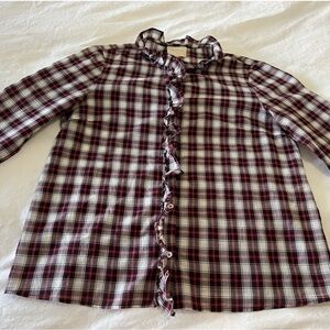 Plaid Ruffle Sezane Shirt